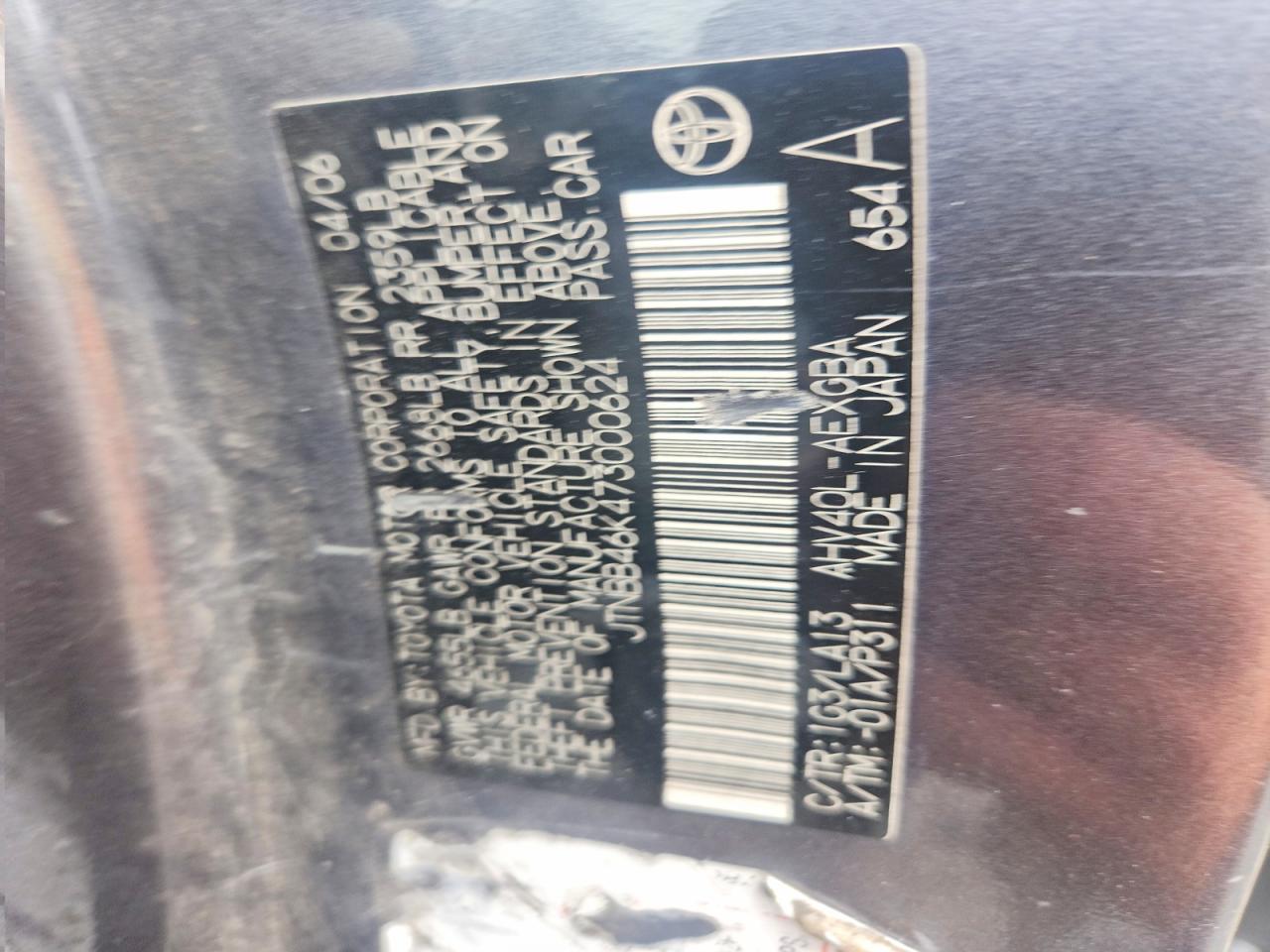 2007 TOYOTA CAMRY