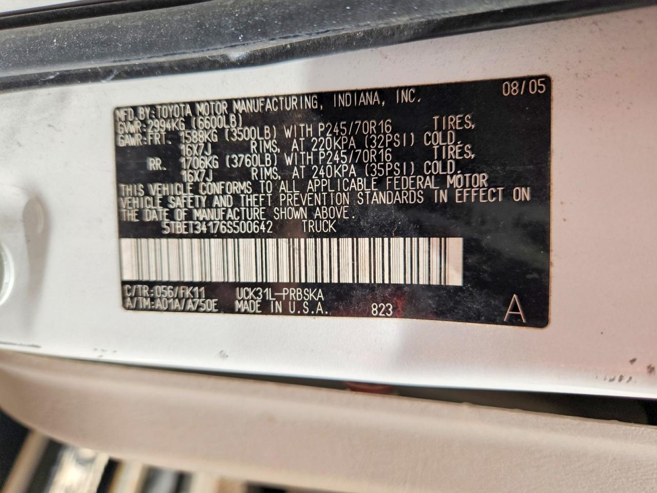 2006 TOYOTA TUNDRA