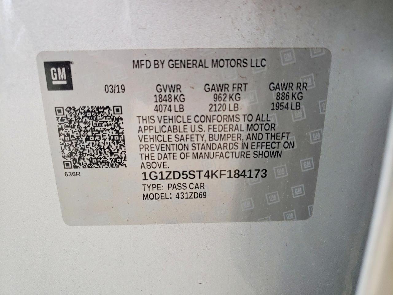 2019 CHEVROLET MALIBU