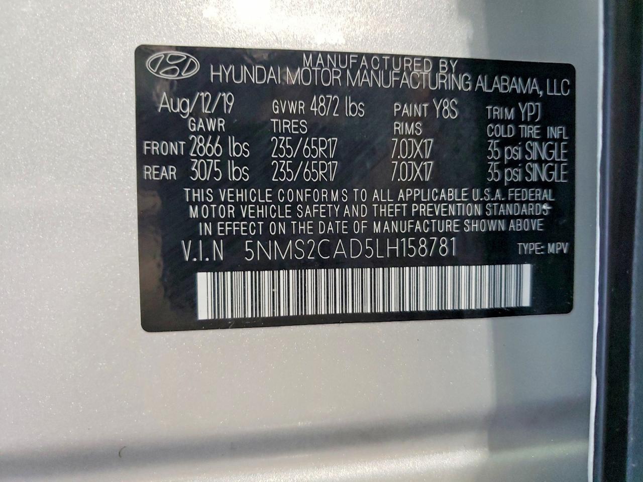 2020 HYUNDAI SANTA FE