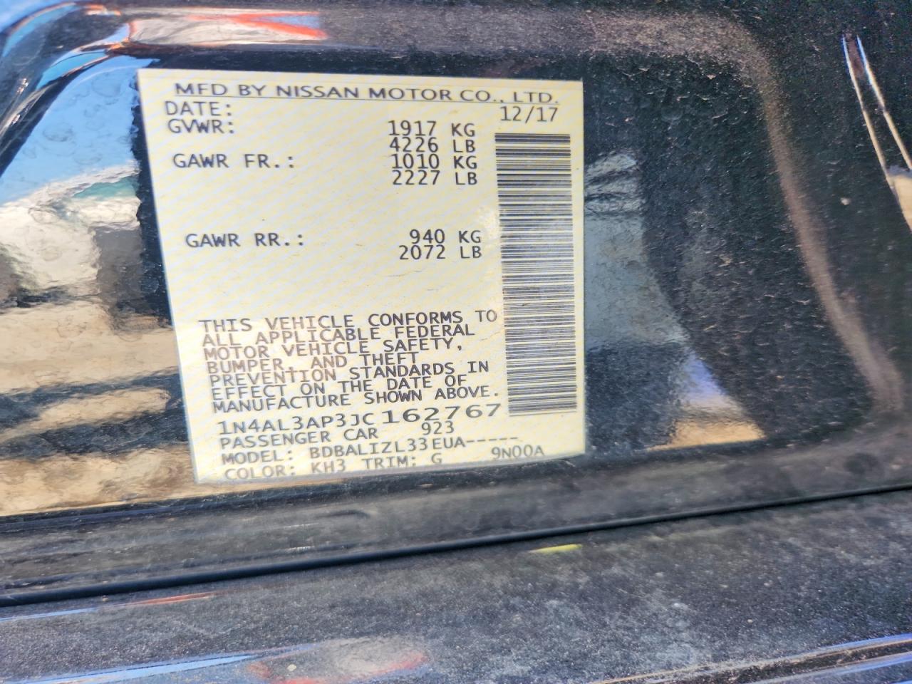 2018 NISSAN ALTIMA
