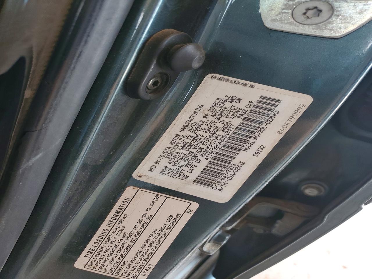 2002 TOYOTA CAMRY