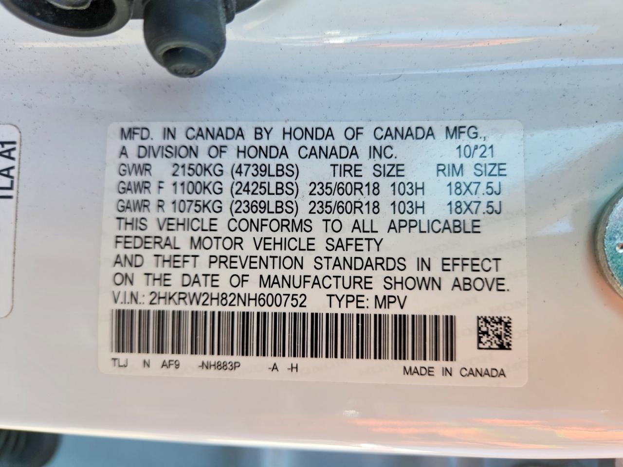 2022 HONDA CRV