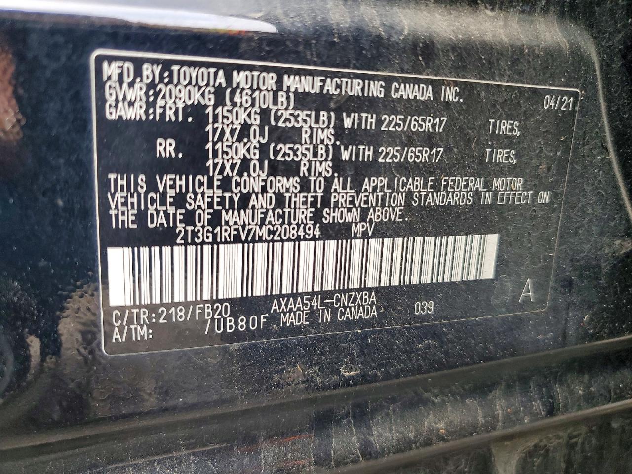 2021 TOYOTA RAV4