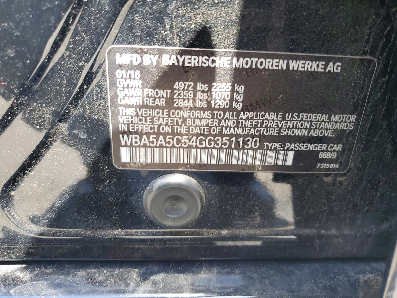 2016 BMW 5 SERIES