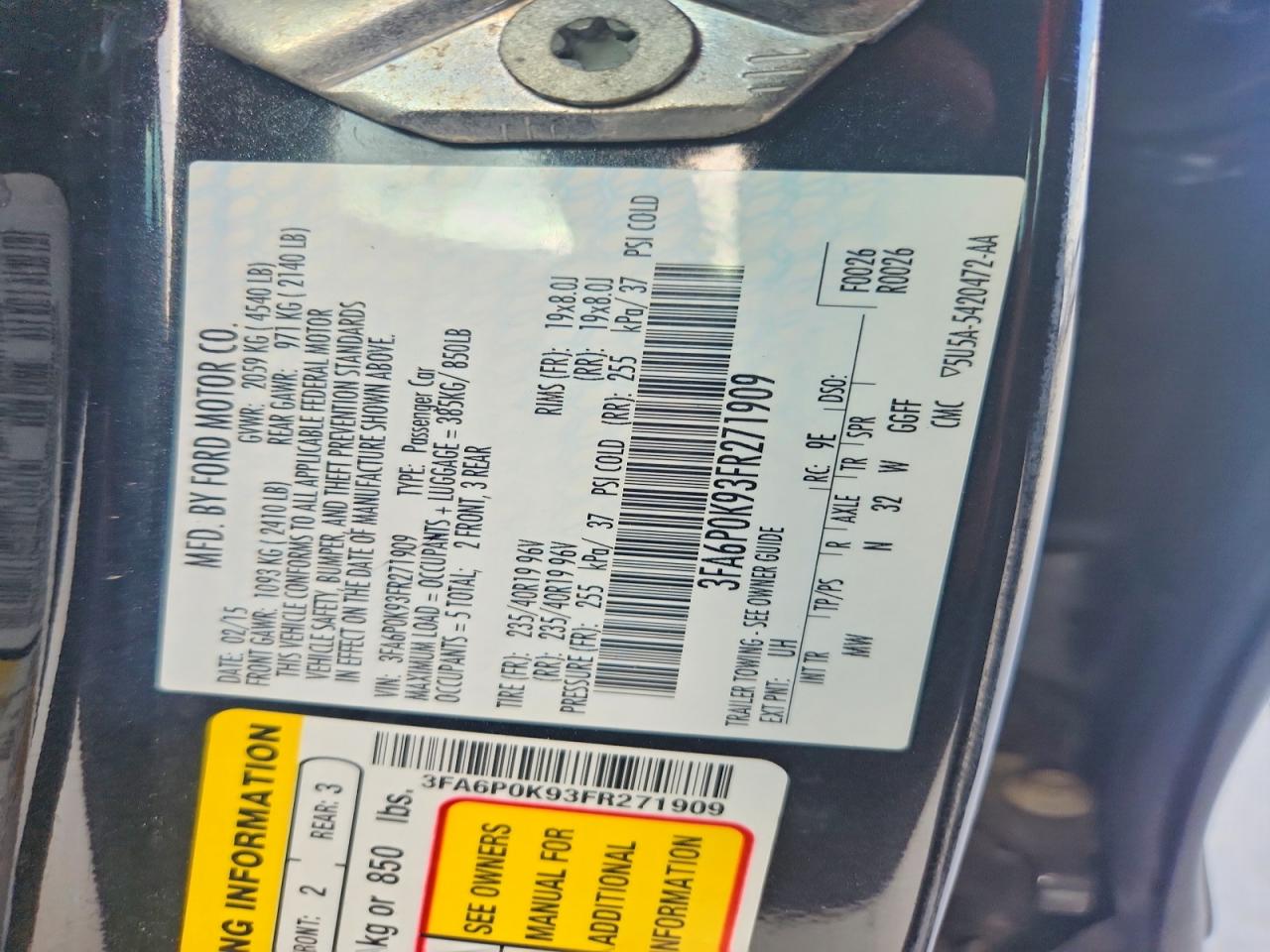 2015 FORD FUSION
