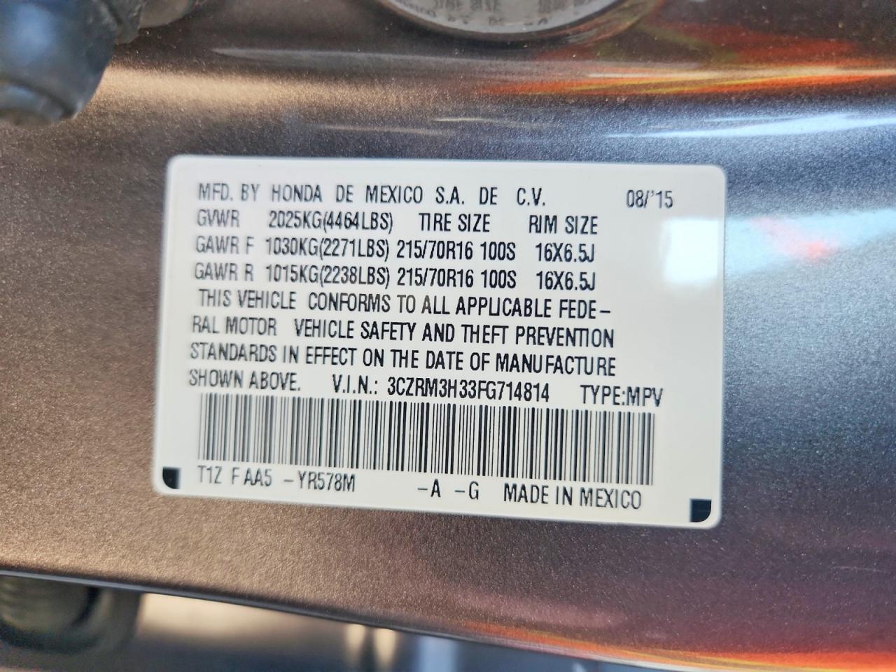 2015 HONDA CRV