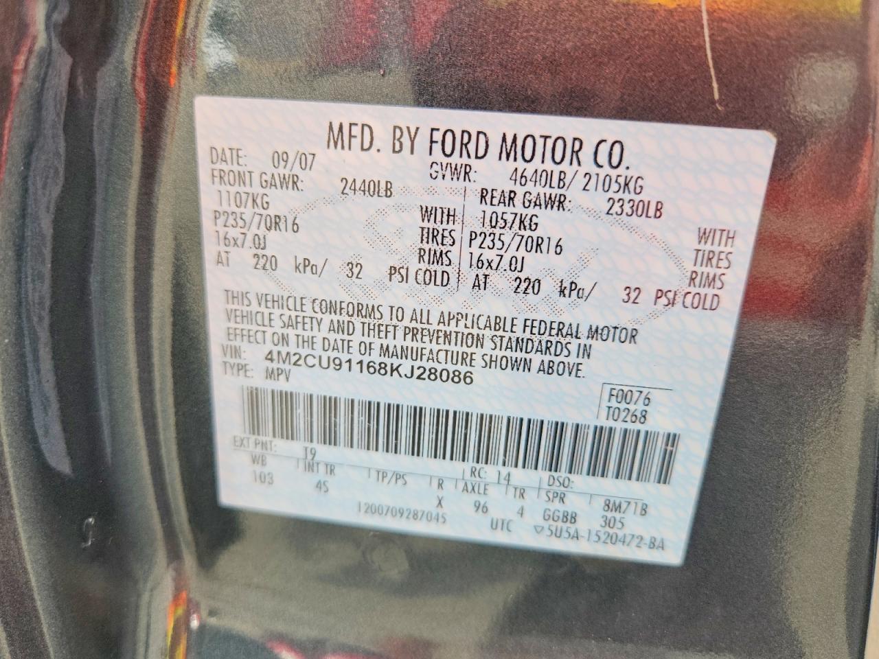2008 MERCURY MARINER