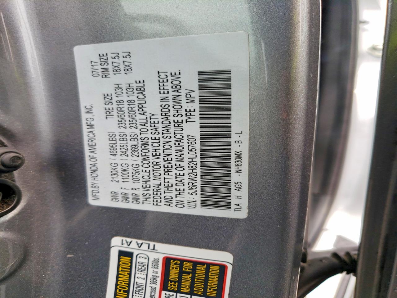 2017 HONDA CR-V EXL