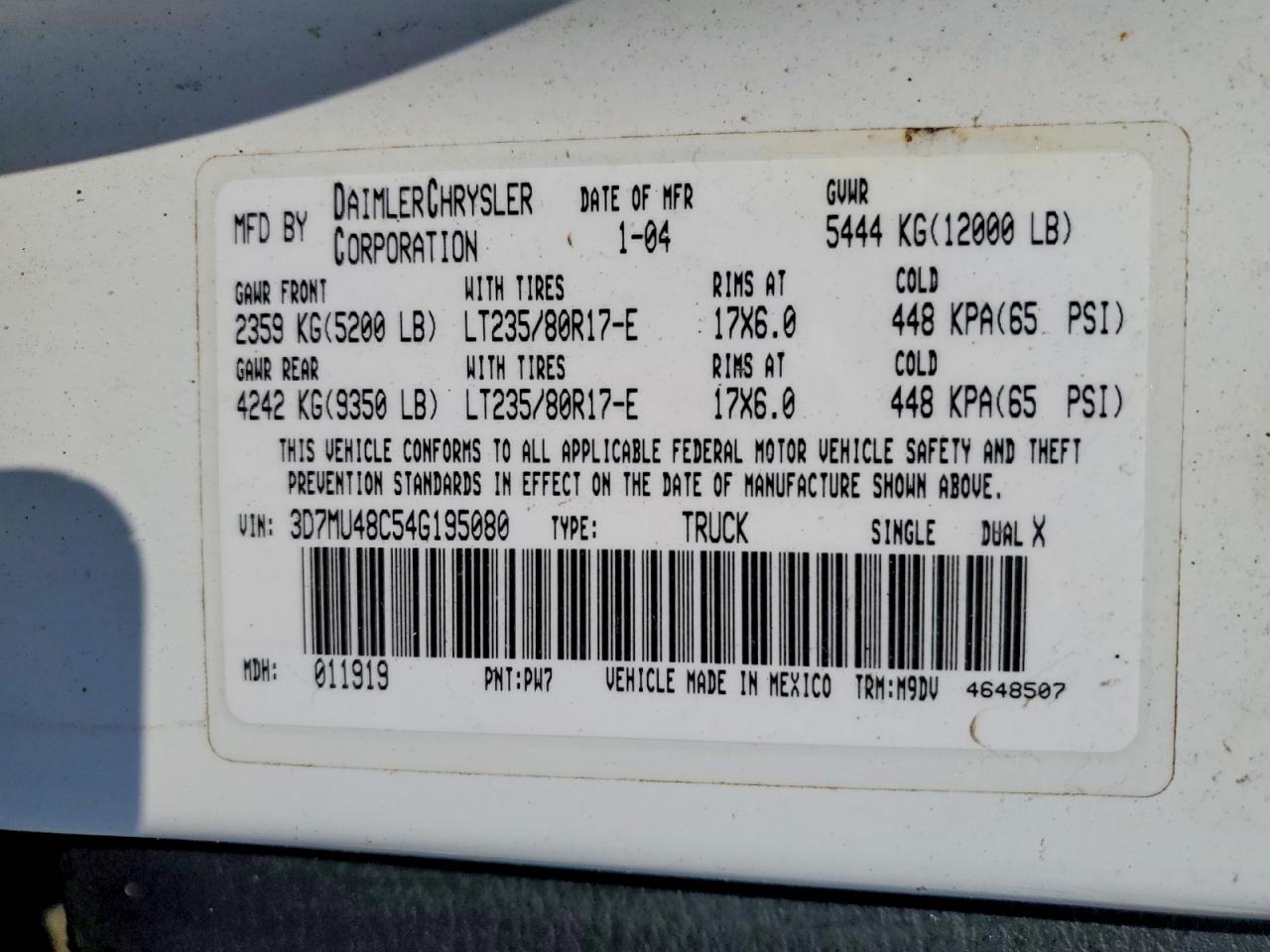 2004 DODGE RAM 3500