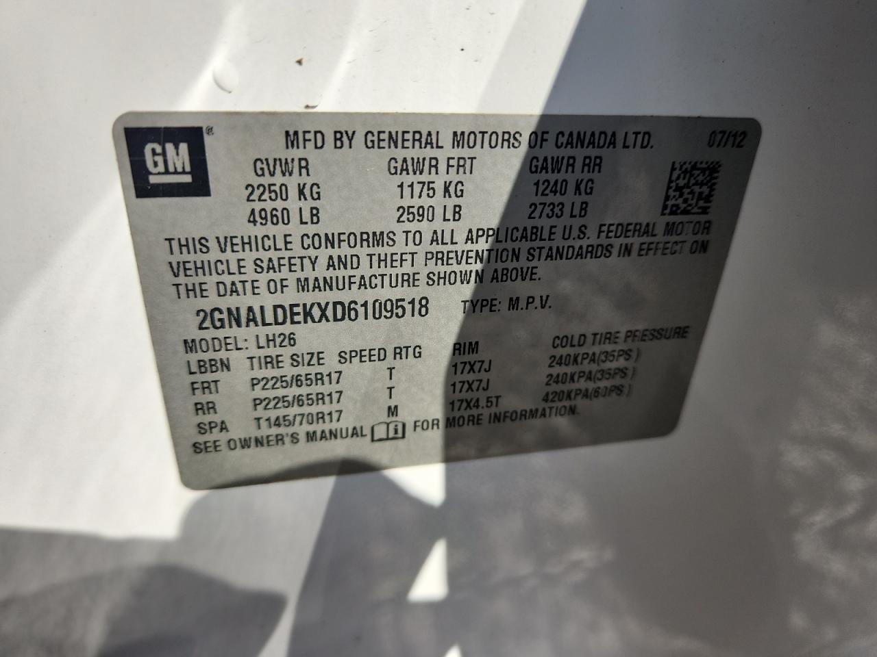 2013 CHEVROLET EQUINOX