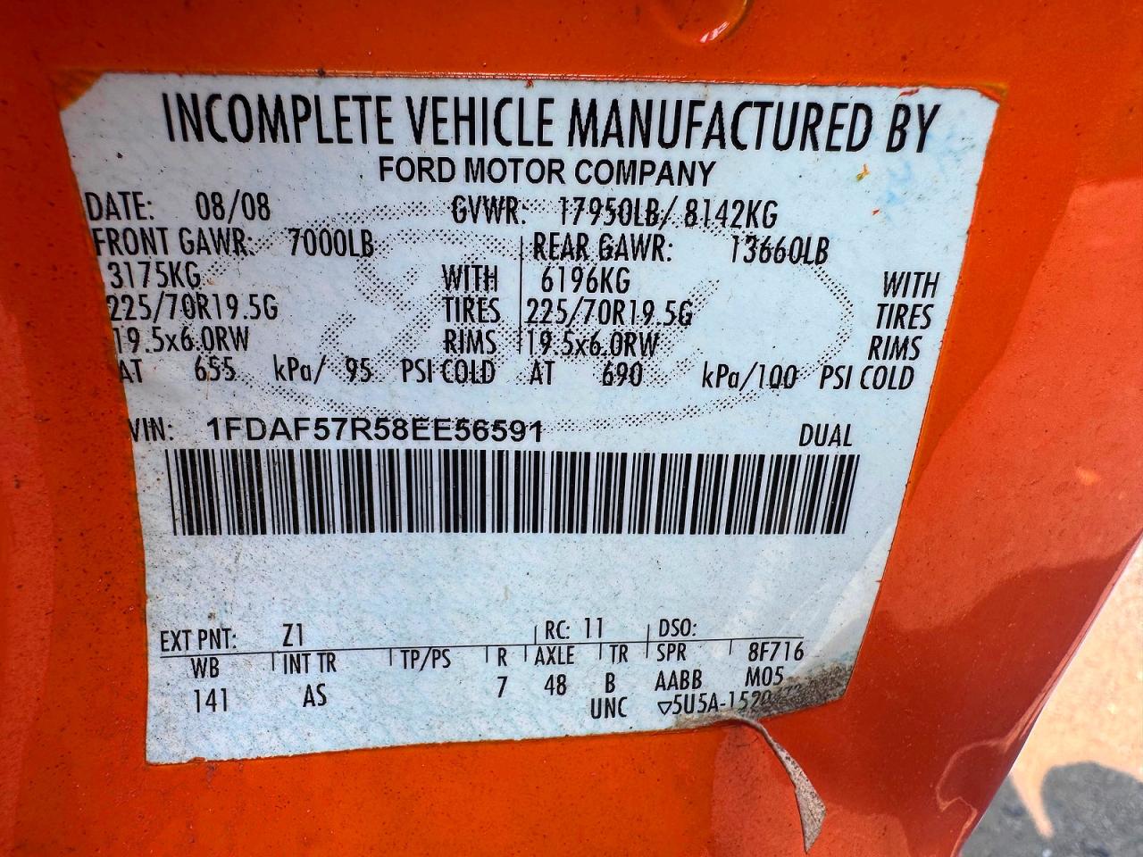 2008 FORD F550