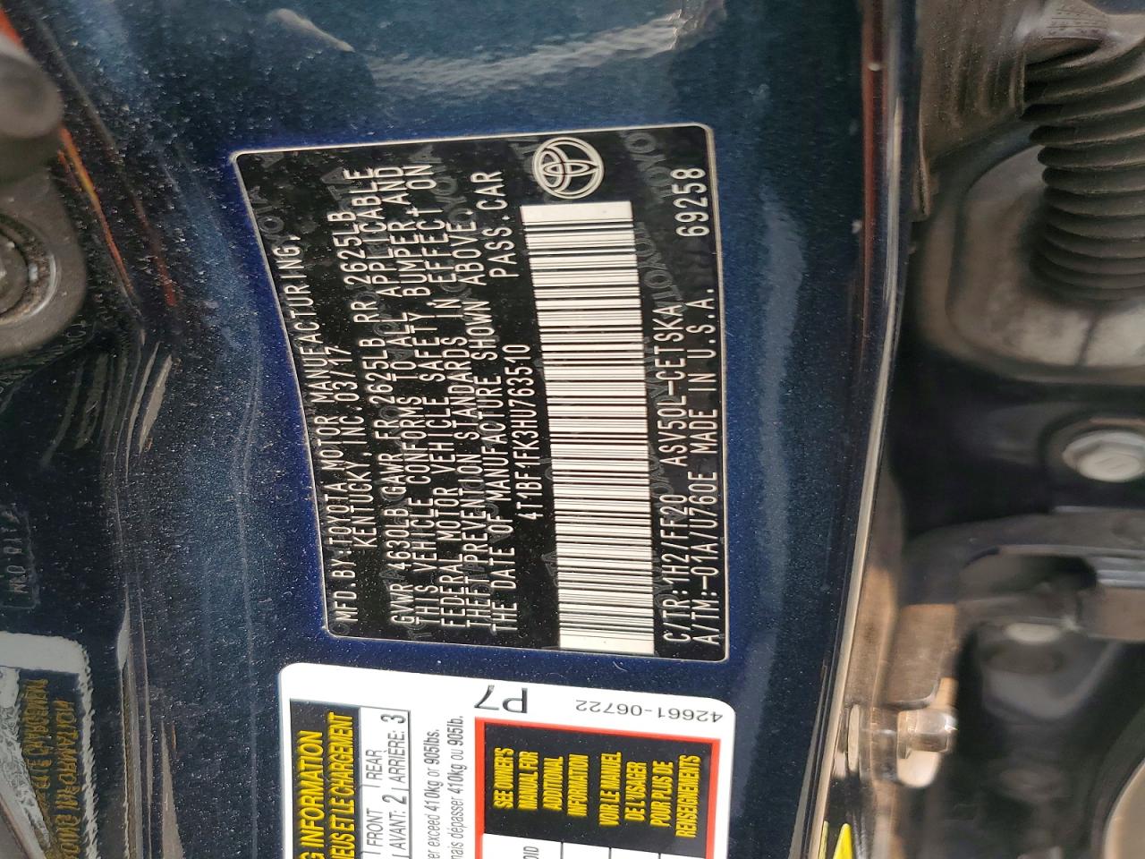 2017 TOYOTA CAMRY