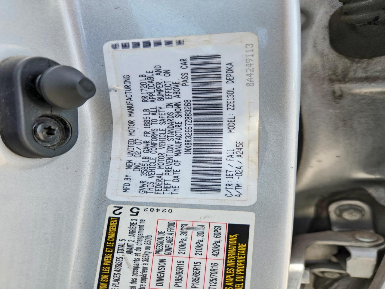 2007 TOYOTA COROLLA