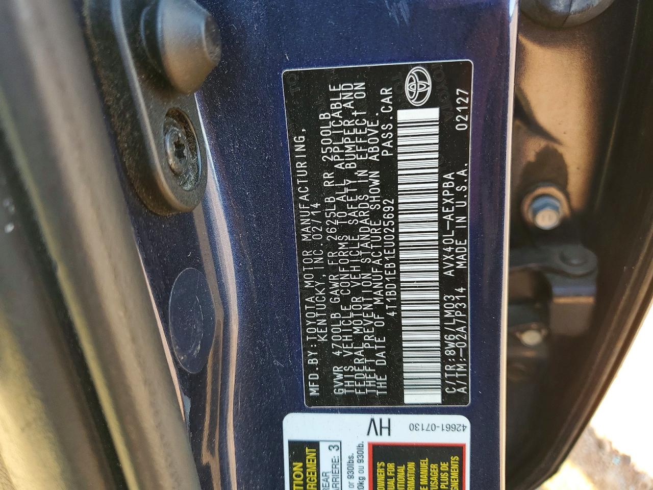 2014 TOYOTA AVALON