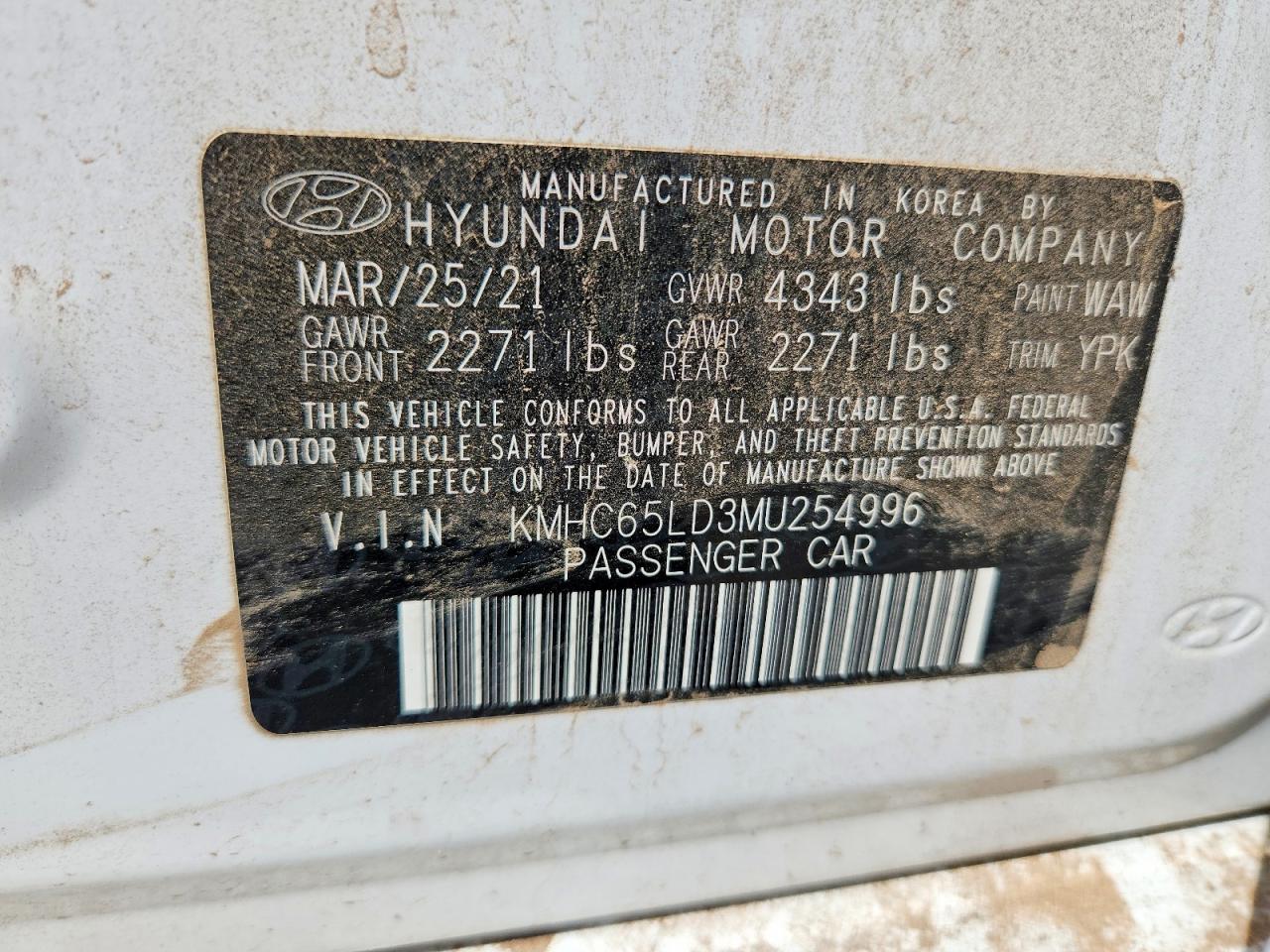2021 HYUNDAI IONIQ