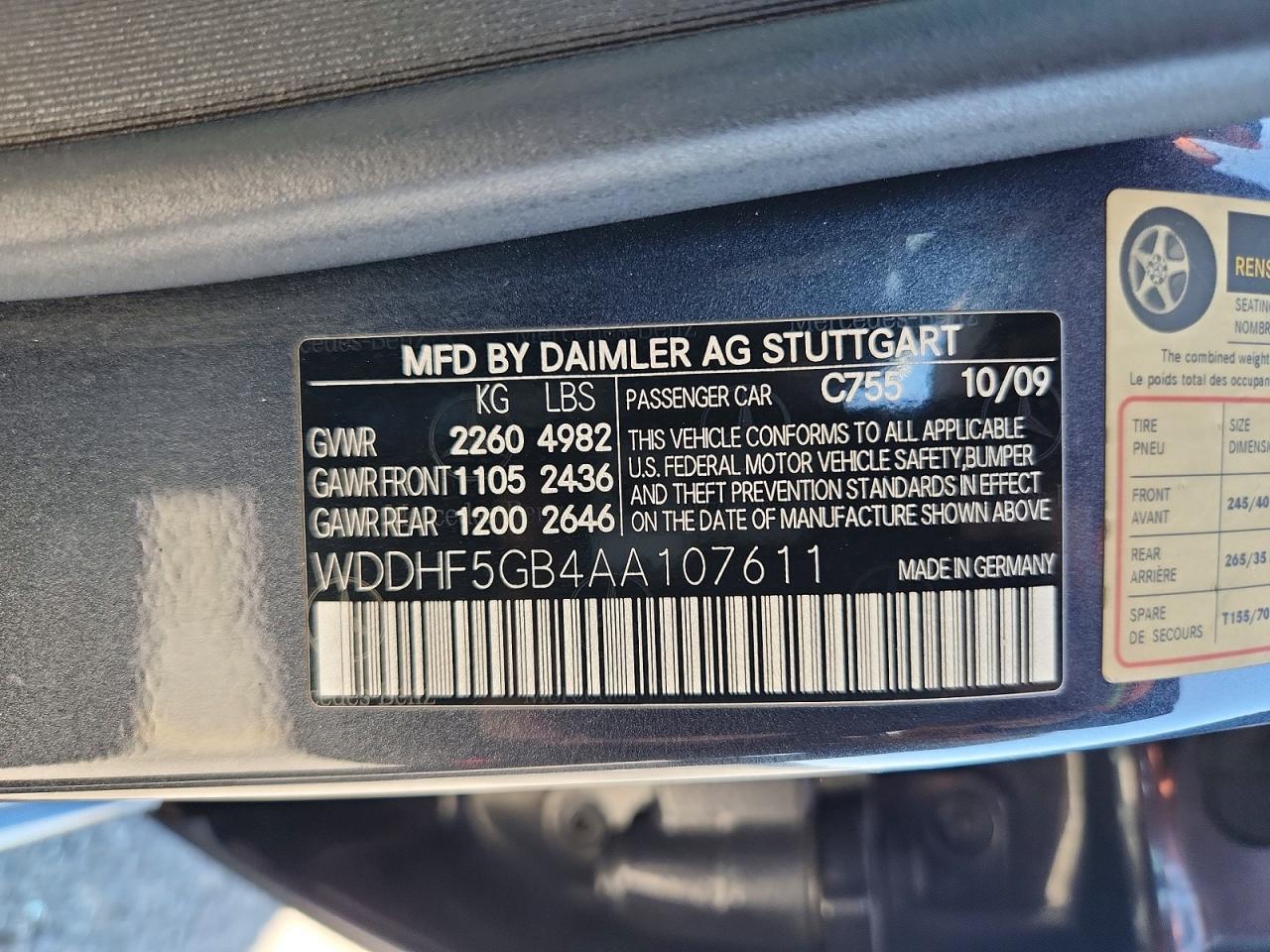 2010 MERCEDES-BENZ E-CLASS