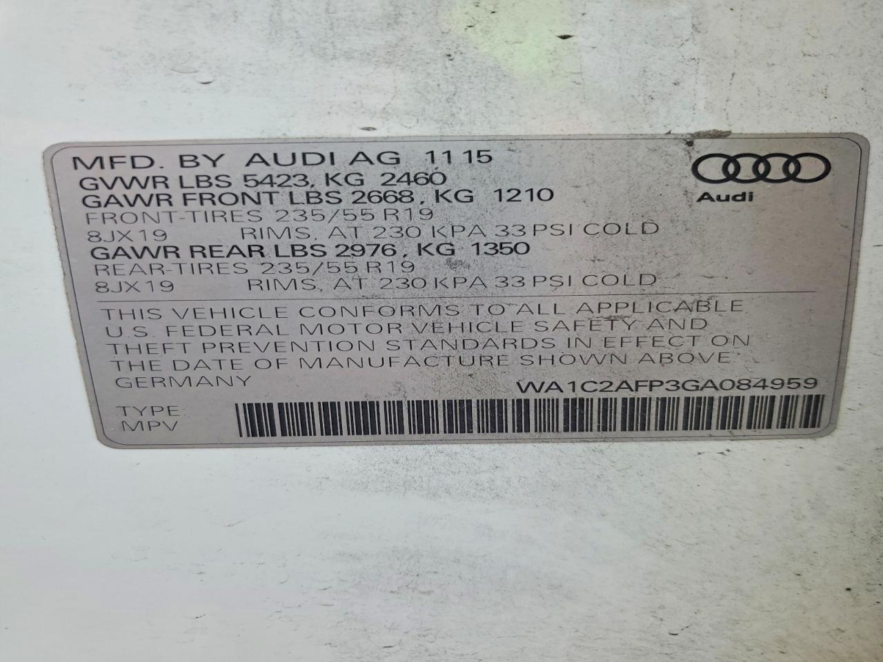 2016 AUDI Q5