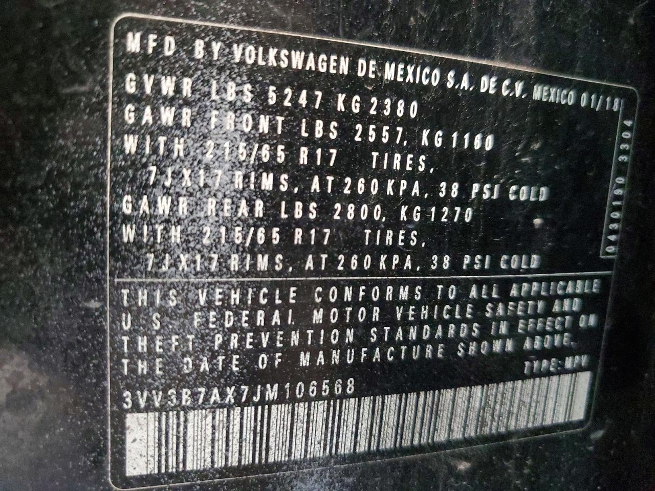 2018 VOLKSWAGEN TIGUAN