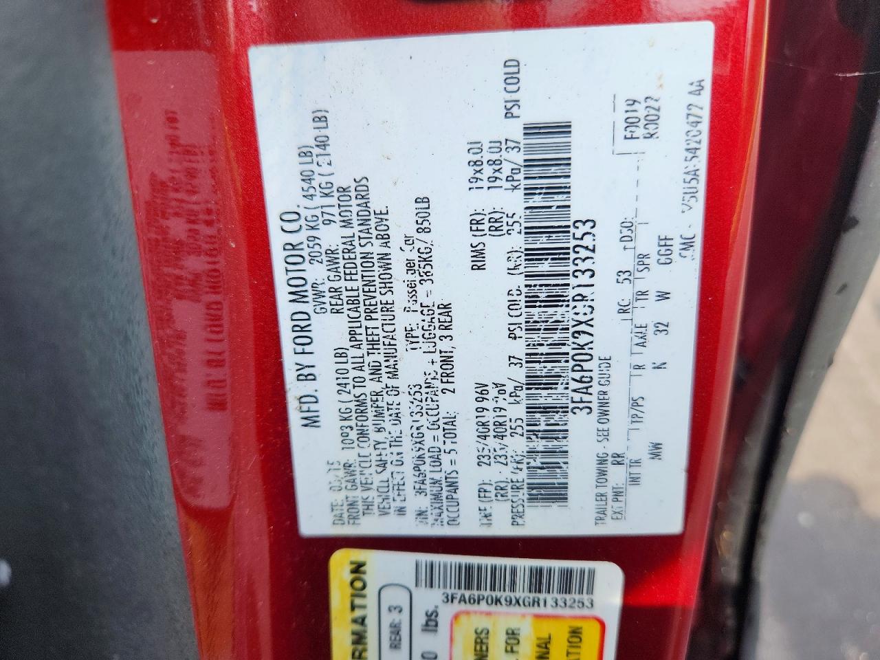 2016 FORD FUSION
