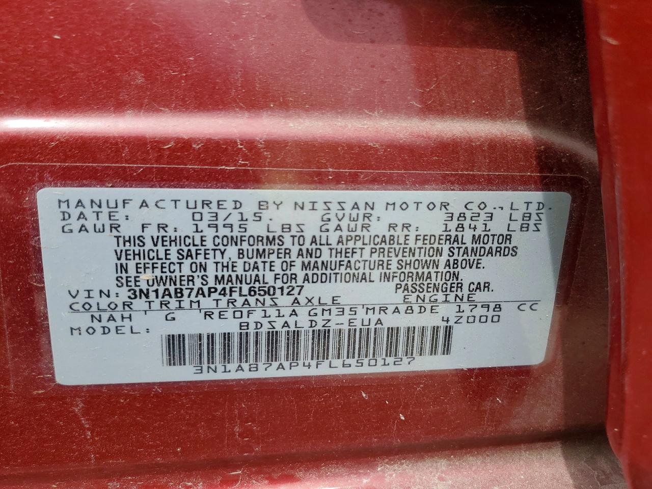 2015 NISSAN SENTRA