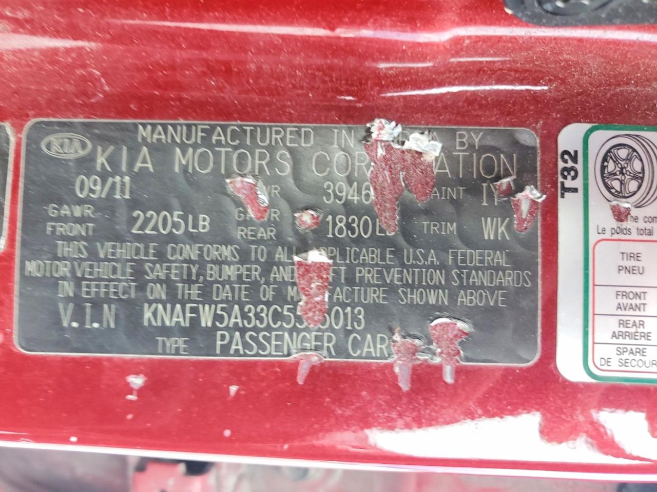 2012 KIA FORTE