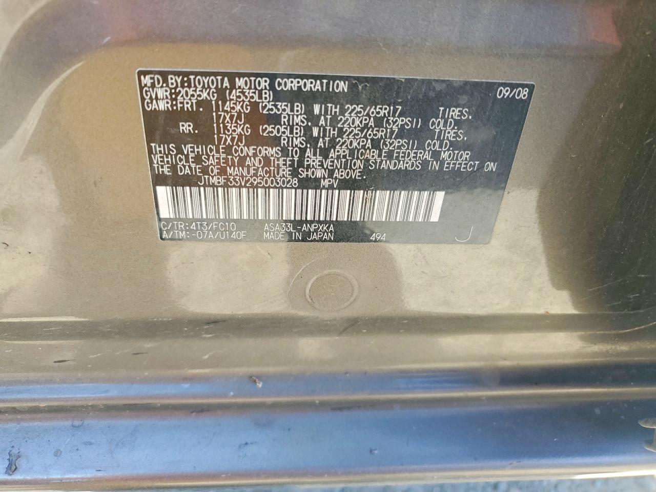 2009 TOYOTA RAV4