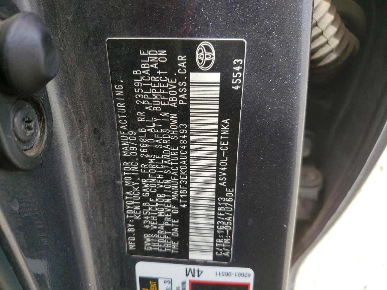 2010 TOYOTA CAMRY
