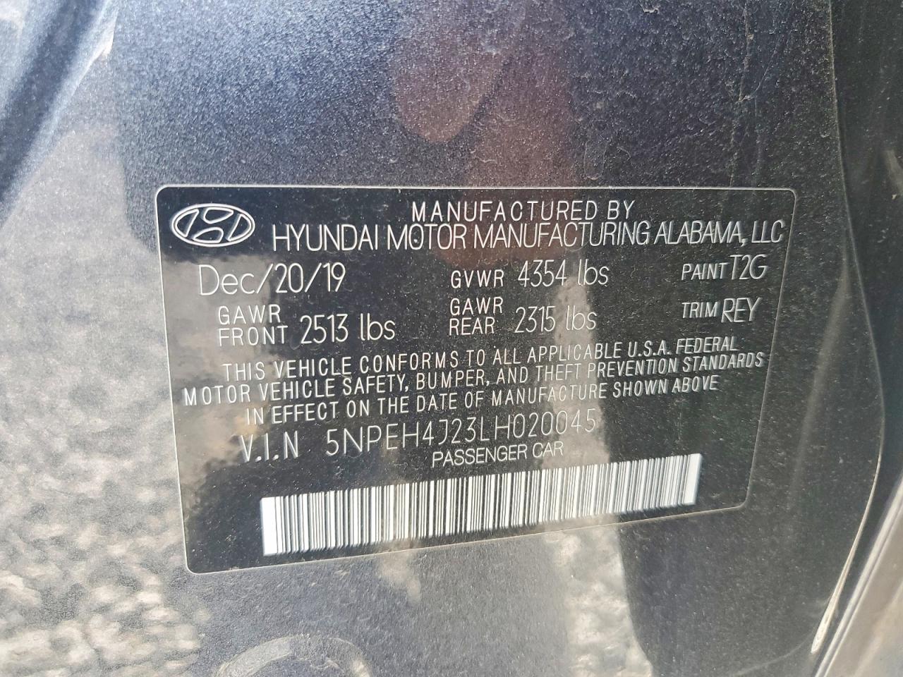 2020 HYUNDAI SONATA