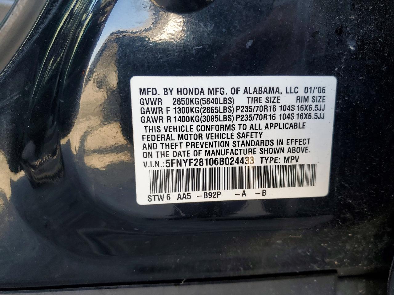 2006 HONDA PILOT