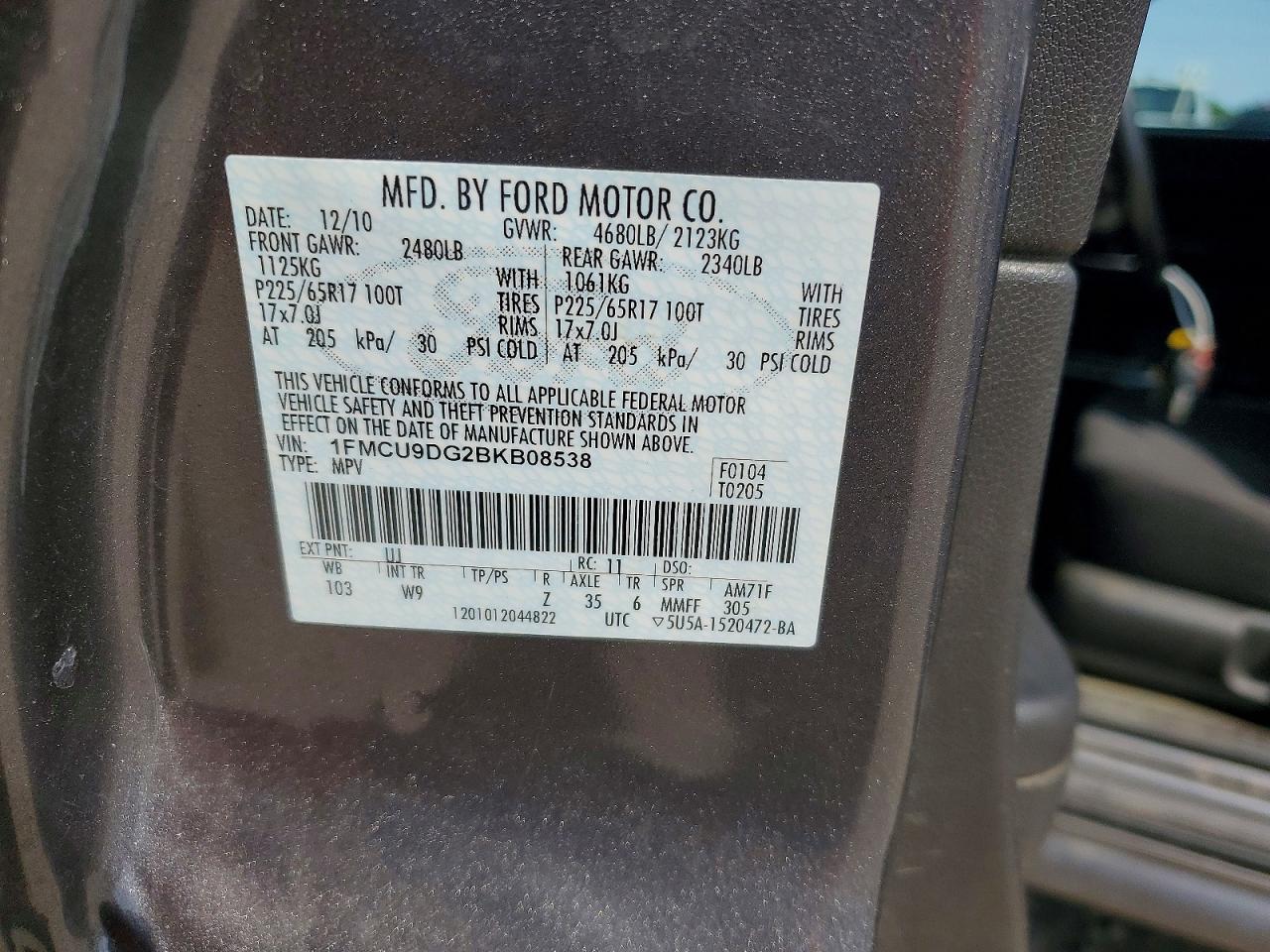 2011 FORD ESCAPE