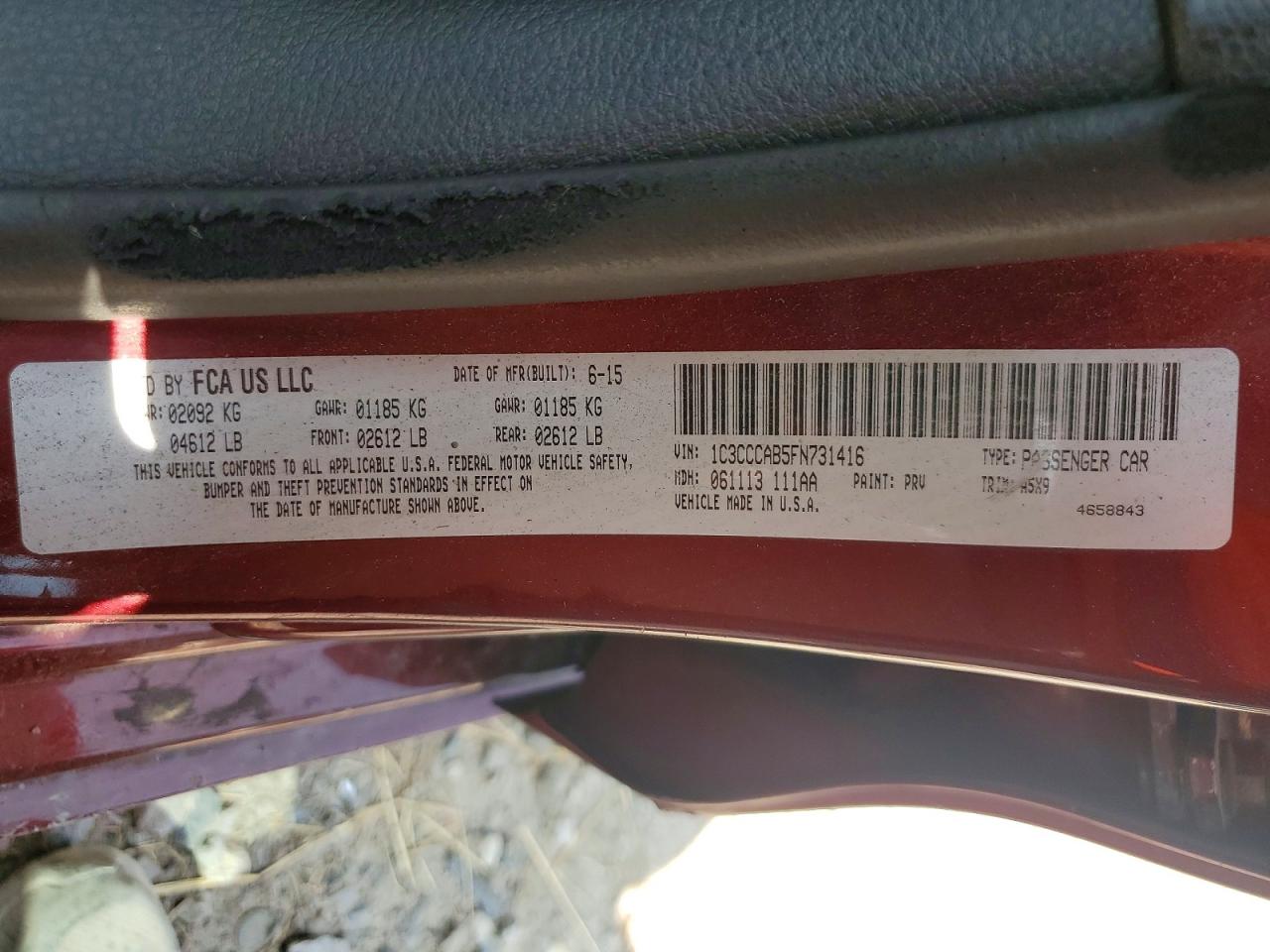 2015 CHRYSLER 200