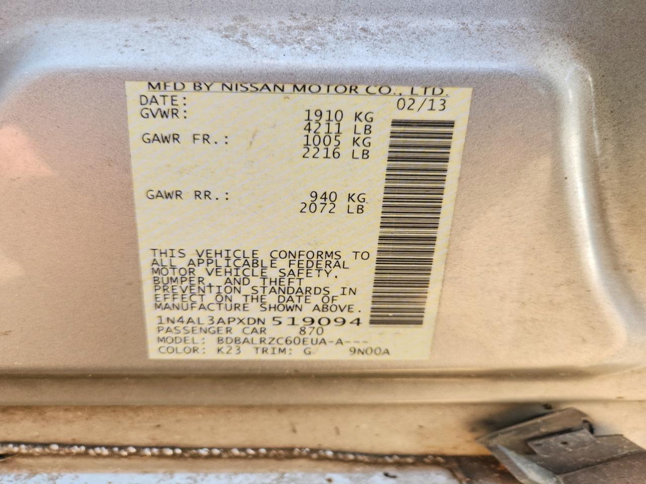 2013 NISSAN ALTIMA