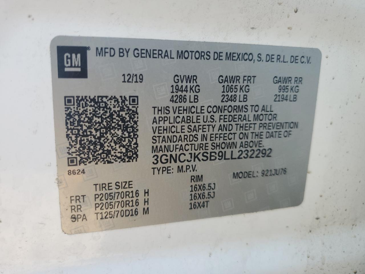 2020 CHEVROLET TRAX