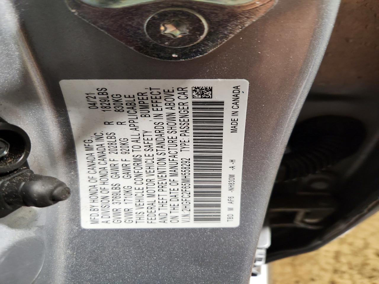 2021 HONDA CIVIC