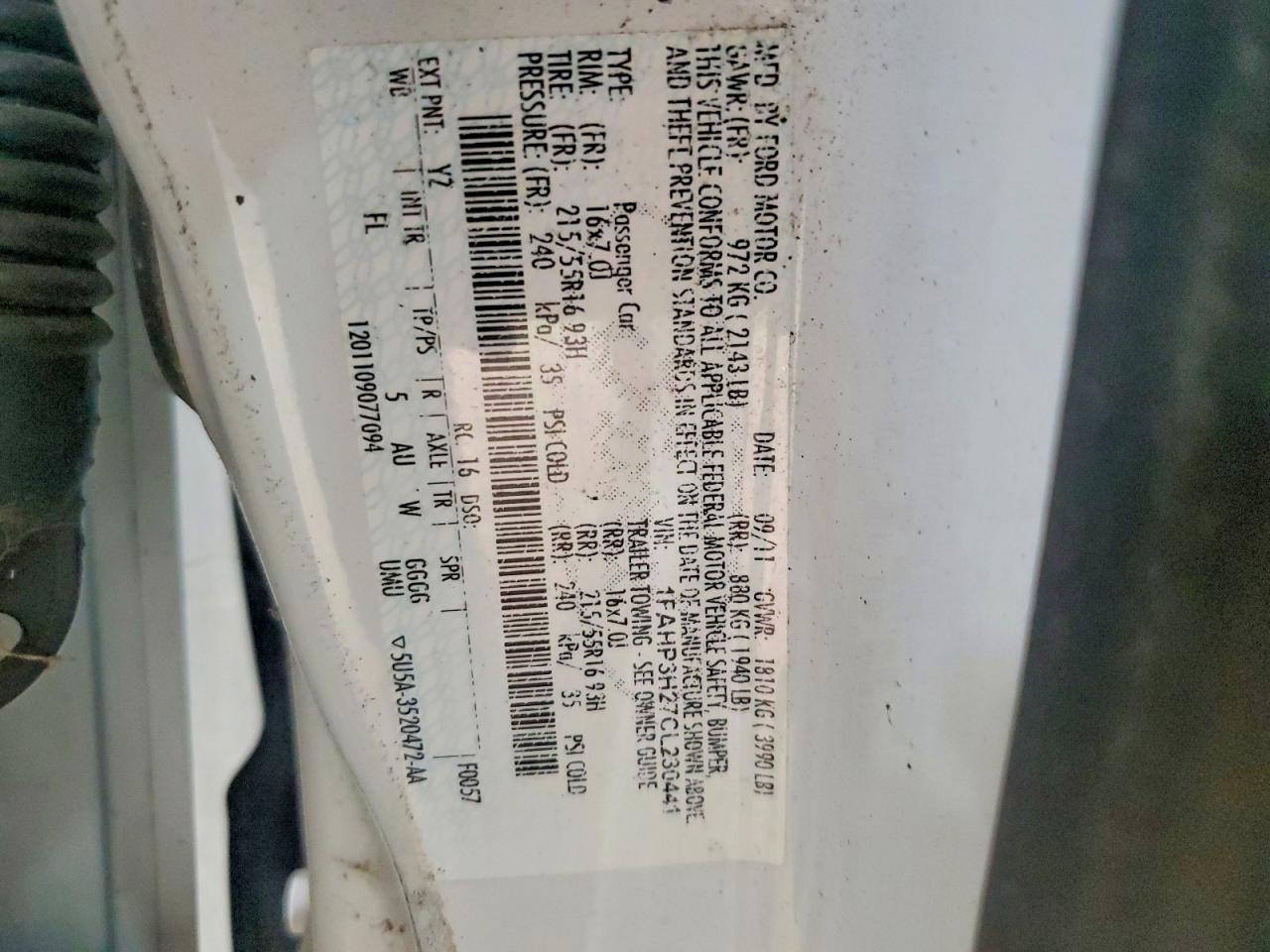2012 FORD FOCUS