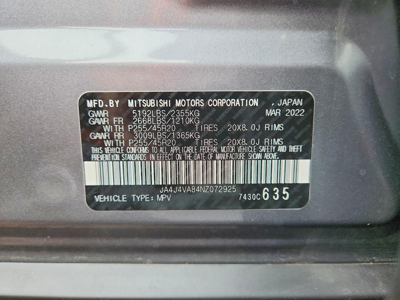 2022 MITSUBISHI OUTLANDER