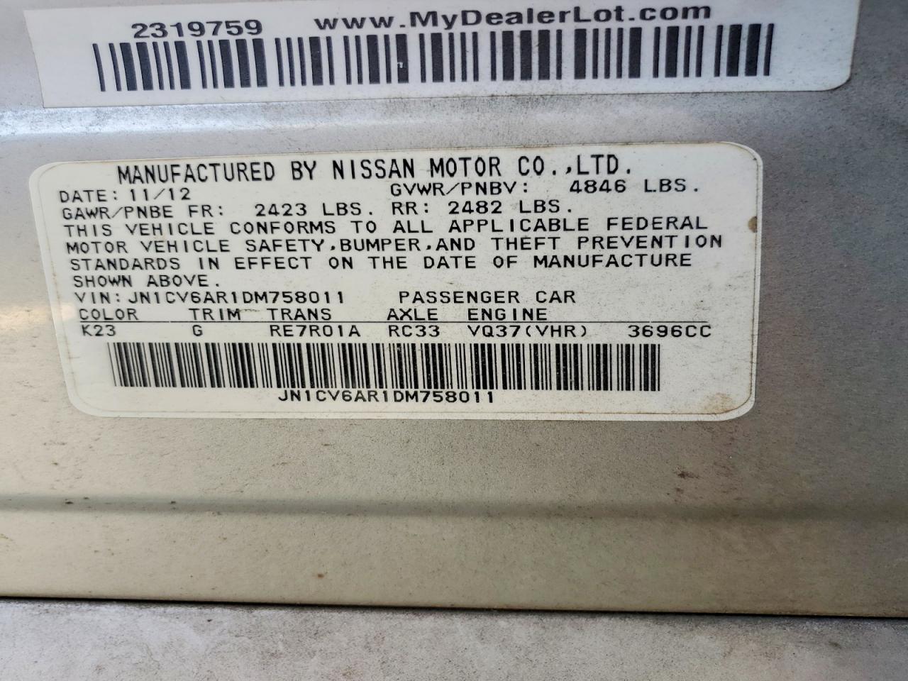 2013 INFINITI G37