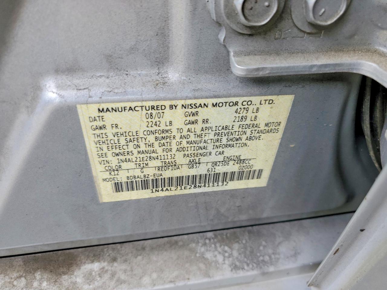 2008 NISSAN ALTIMA