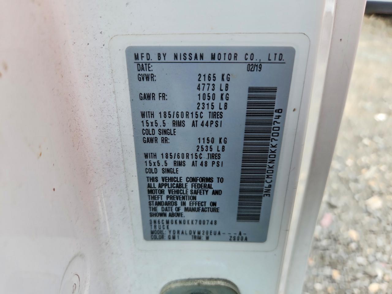 2019 NISSAN NV
