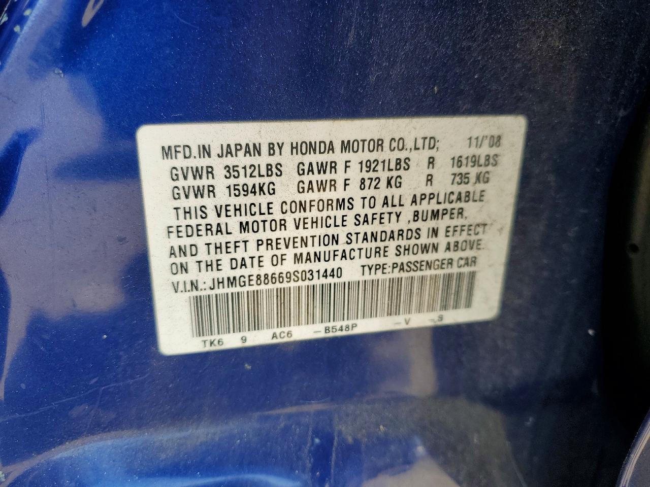 2009 HONDA FIT