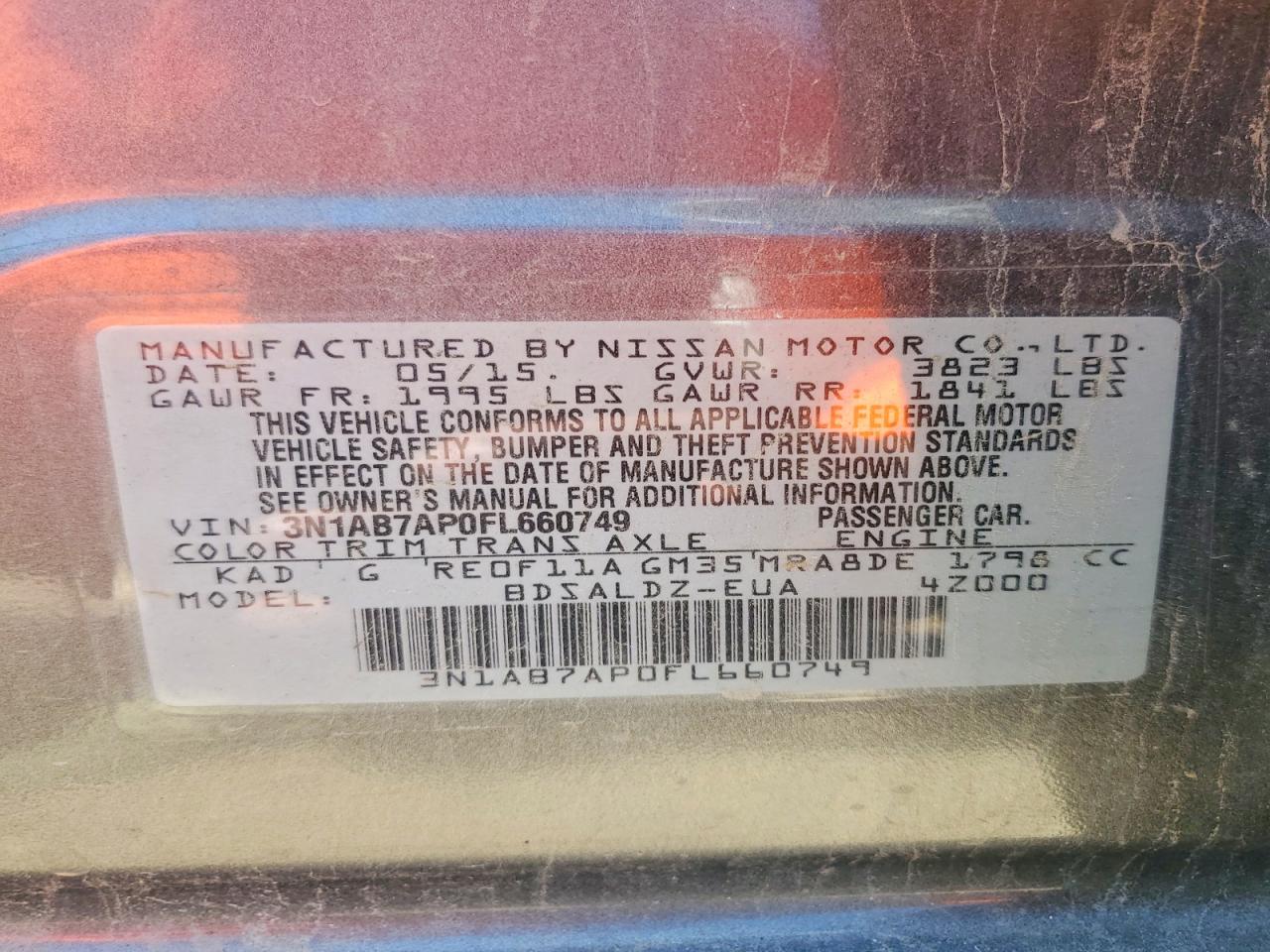 2015 NISSAN SENTRA