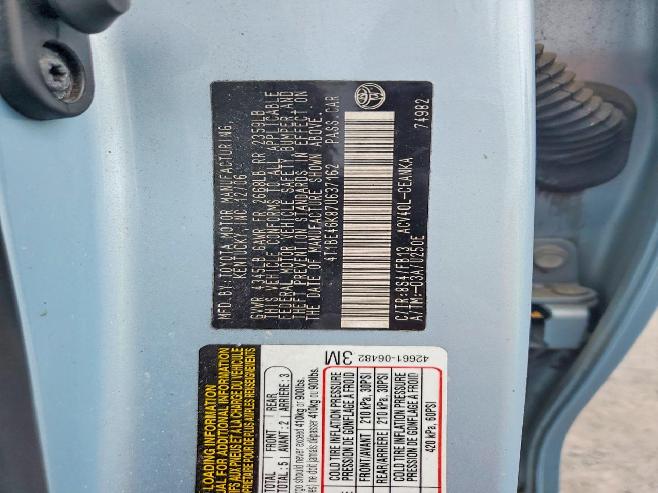 2007 TOYOTA CAMRY