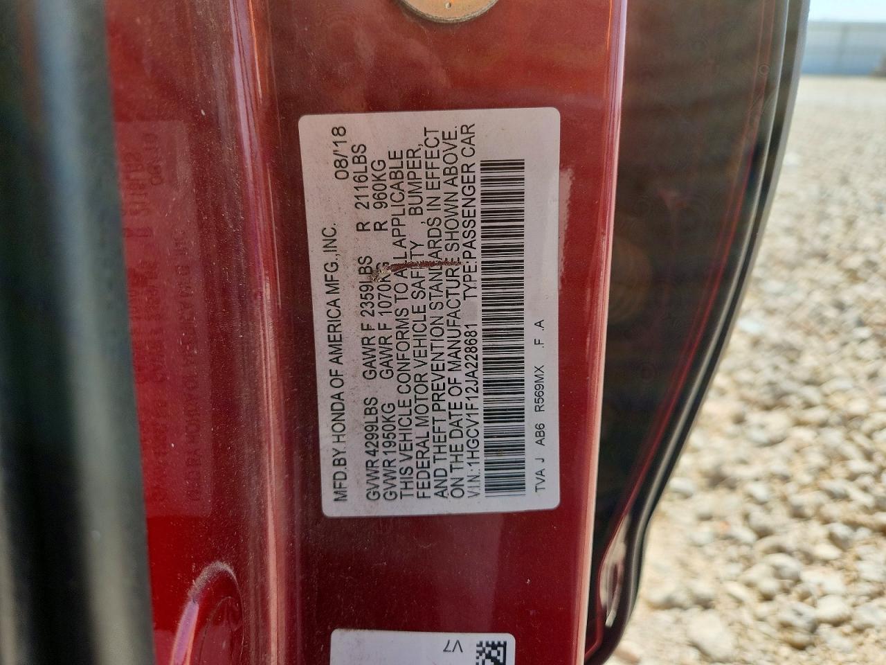 2018 HONDA ACCORD