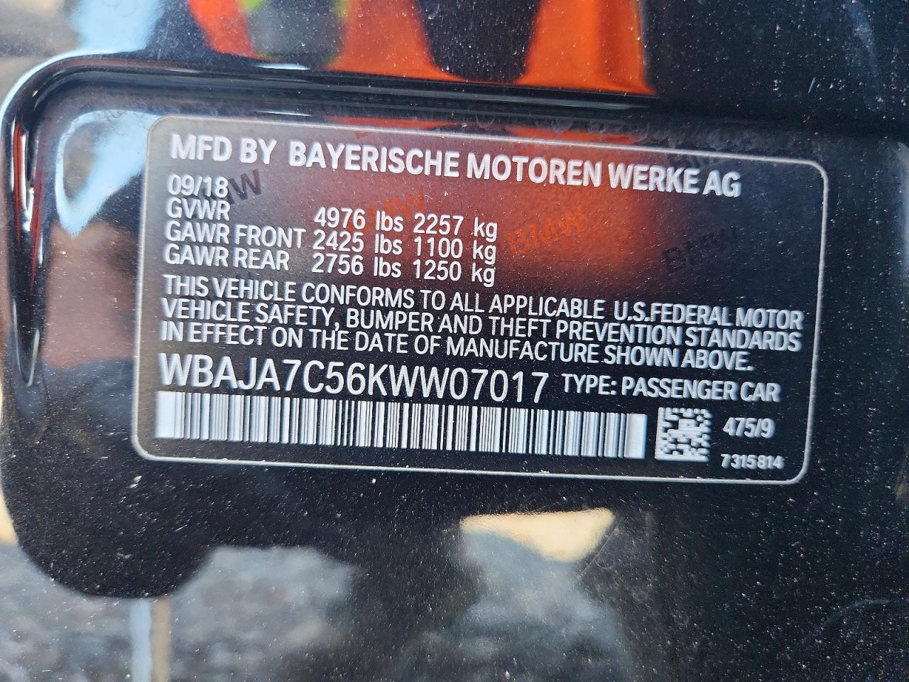 2019 BMW 5 SERIES
