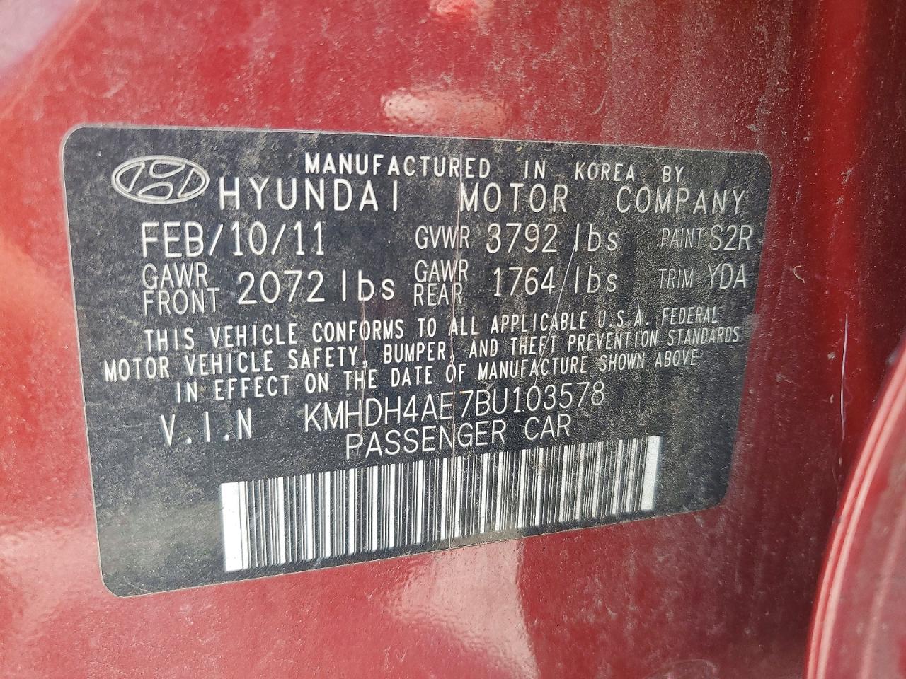 2011 HYUNDAI ELANTRA