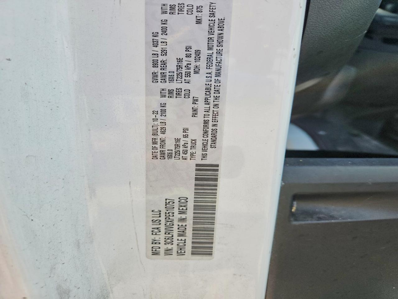 2023 RAM PROMASTER