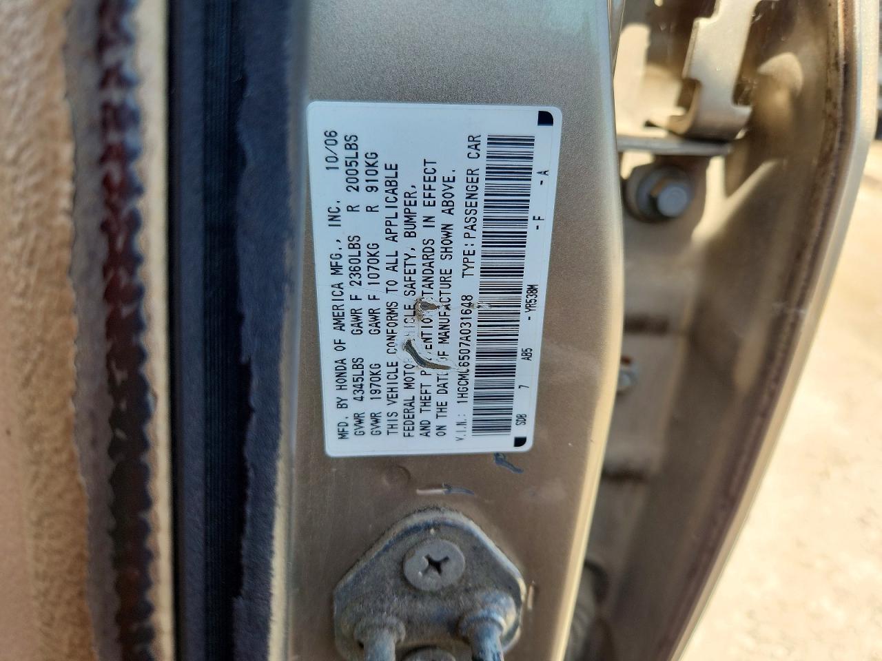 2007 HONDA ACCORD