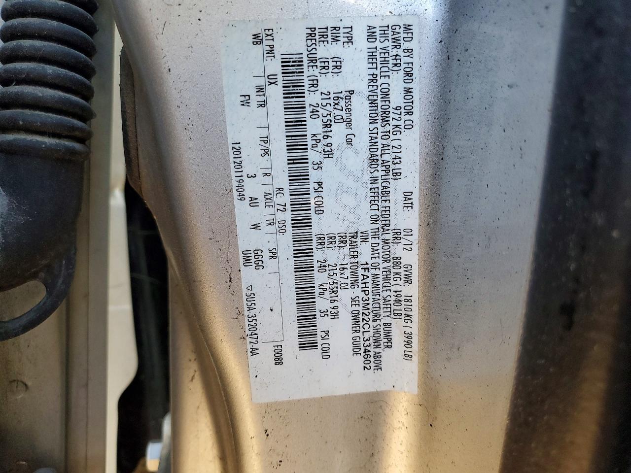 2012 FORD FOCUS