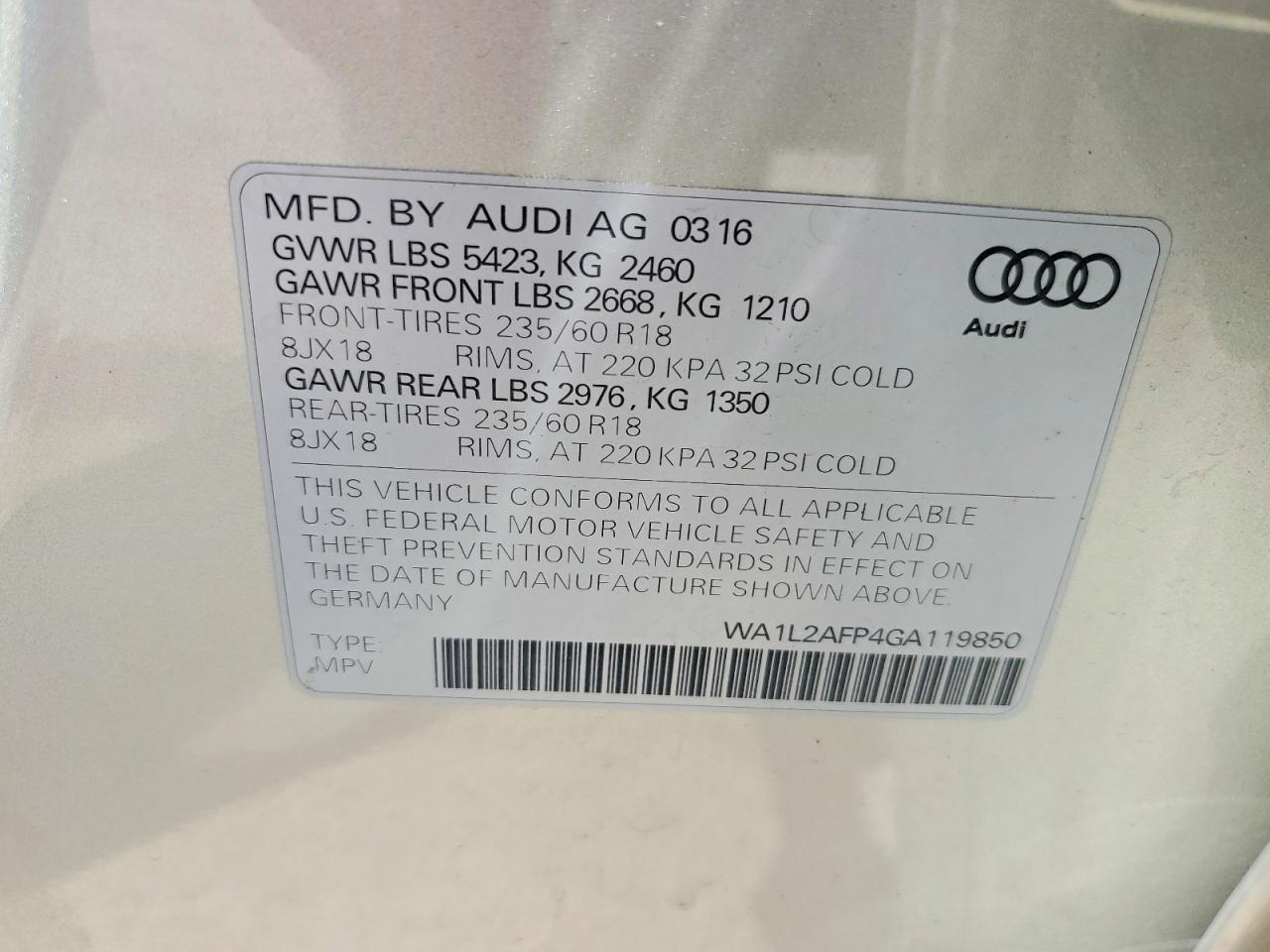 2016 AUDI Q5